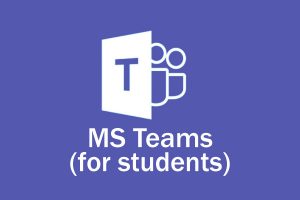 MS Teams logo with text for students