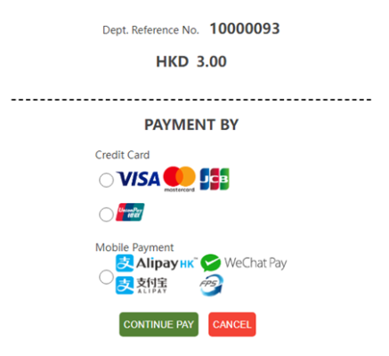 Select the payment method.