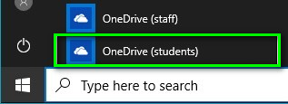 Click OneDrive (students)