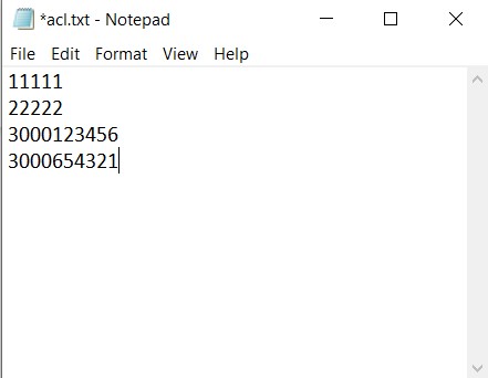 Create a new text file ‘acl.txt