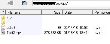Upload the access control list ‘acl.txt’
