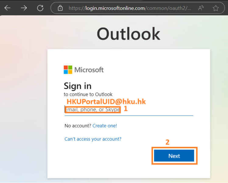 Enter your HKUPortalUID@hku.hk, click Next.