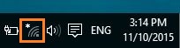 Find the wireless network connection icon