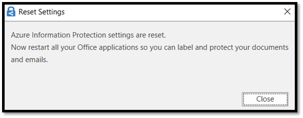 Close reset setting
